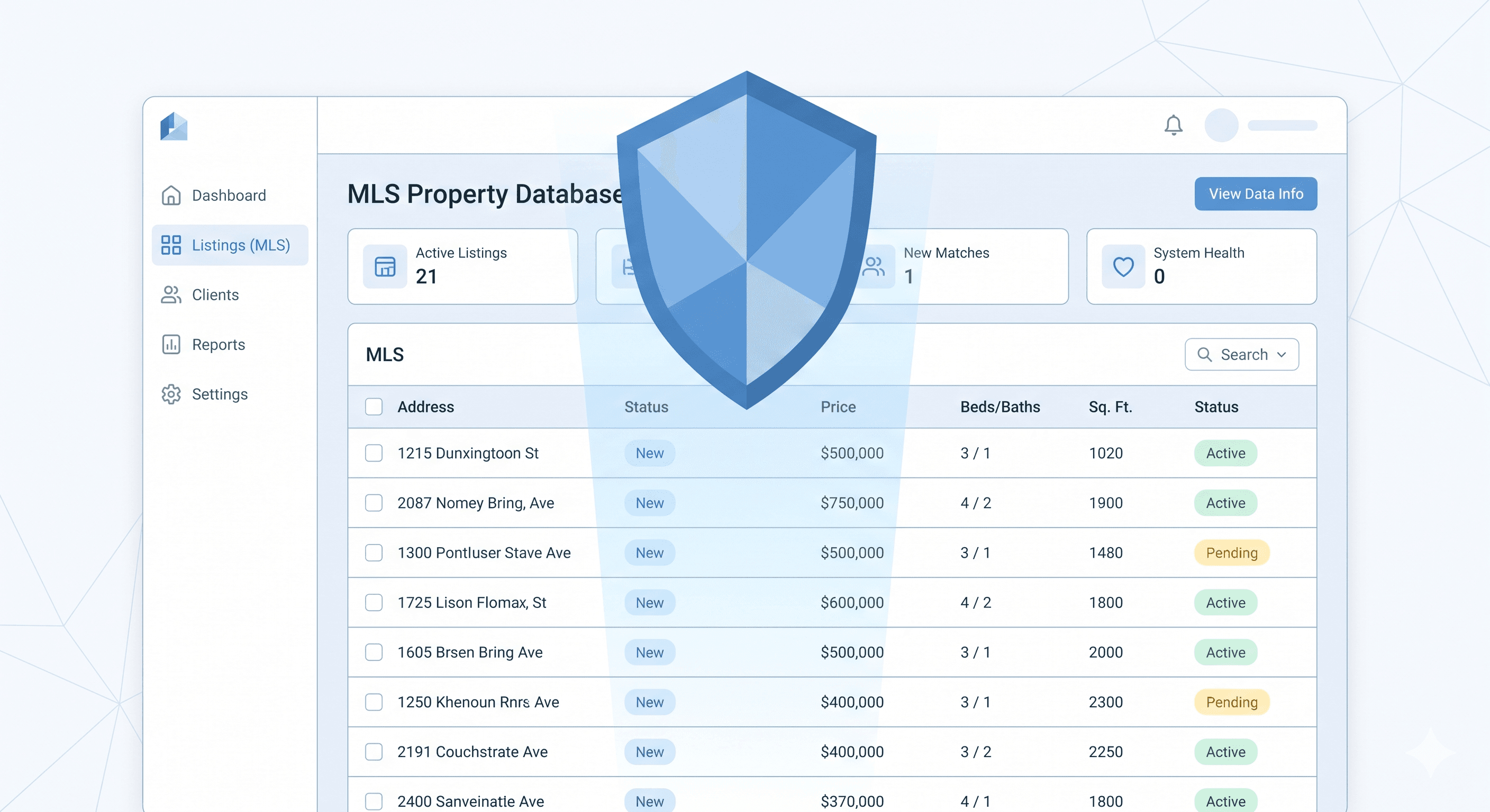 UI graphic comparing disorganized real estate data with structured, compliant MLS data entry workflows.