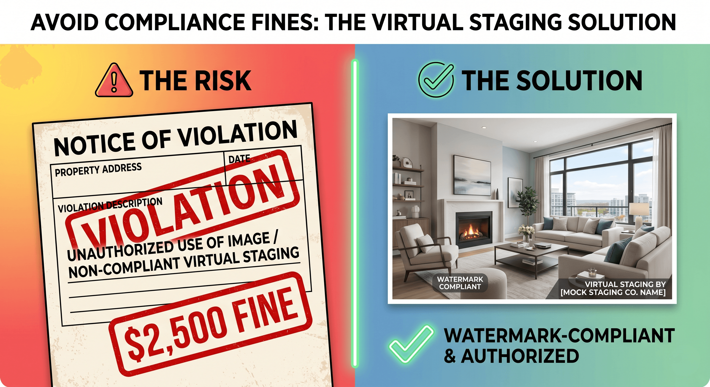 CRMLS rule 7.15 violation fine next to a compliant